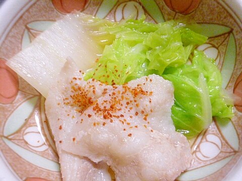 簡単♪おつまみ♪豚バラ肉と白菜の一味ポン酢和え